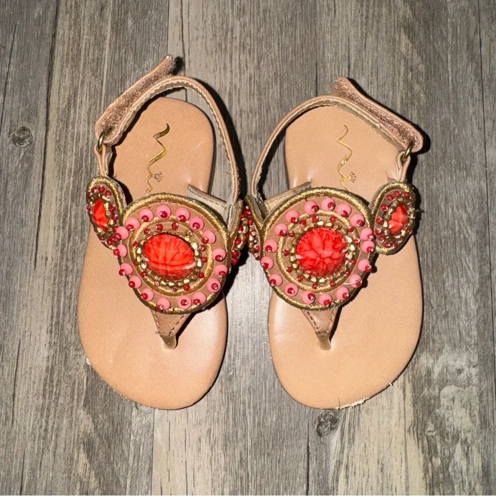 (🆓)*FREE ADD TO BUNDLE* Nina Kids Sandals with Pink and Gold Accents